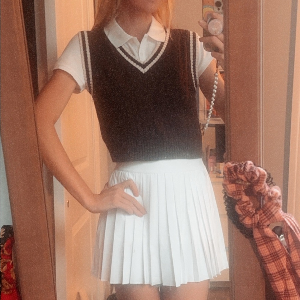 NWT White Pleated Tennis Skort